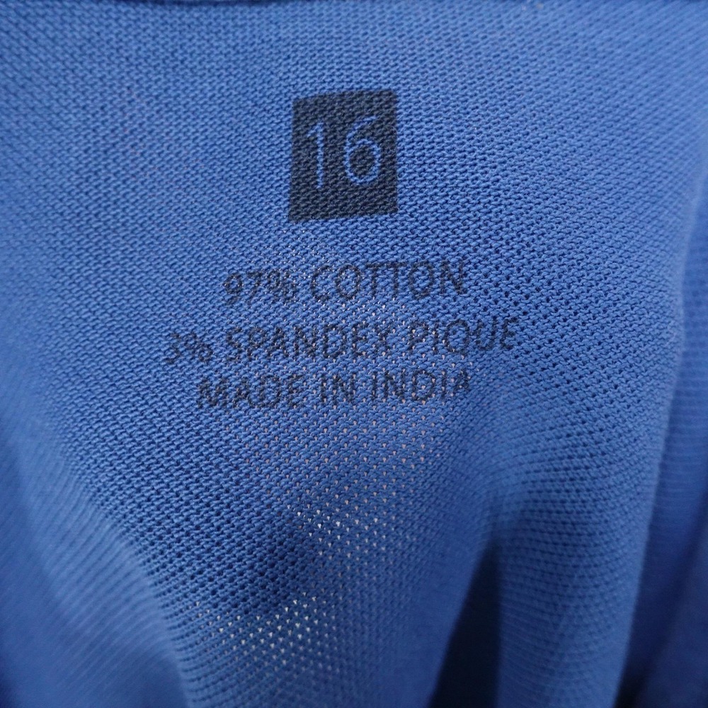 Johnnie-O Polo Shirt Boys 16 Blue Hangin' Out Cotton Short Sleeve Logo - Picture 7 of 9